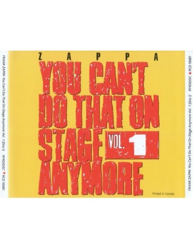 Zappa, Frank : You Can't Do That On Stage Anymore Vol. 1 (2-CD)
