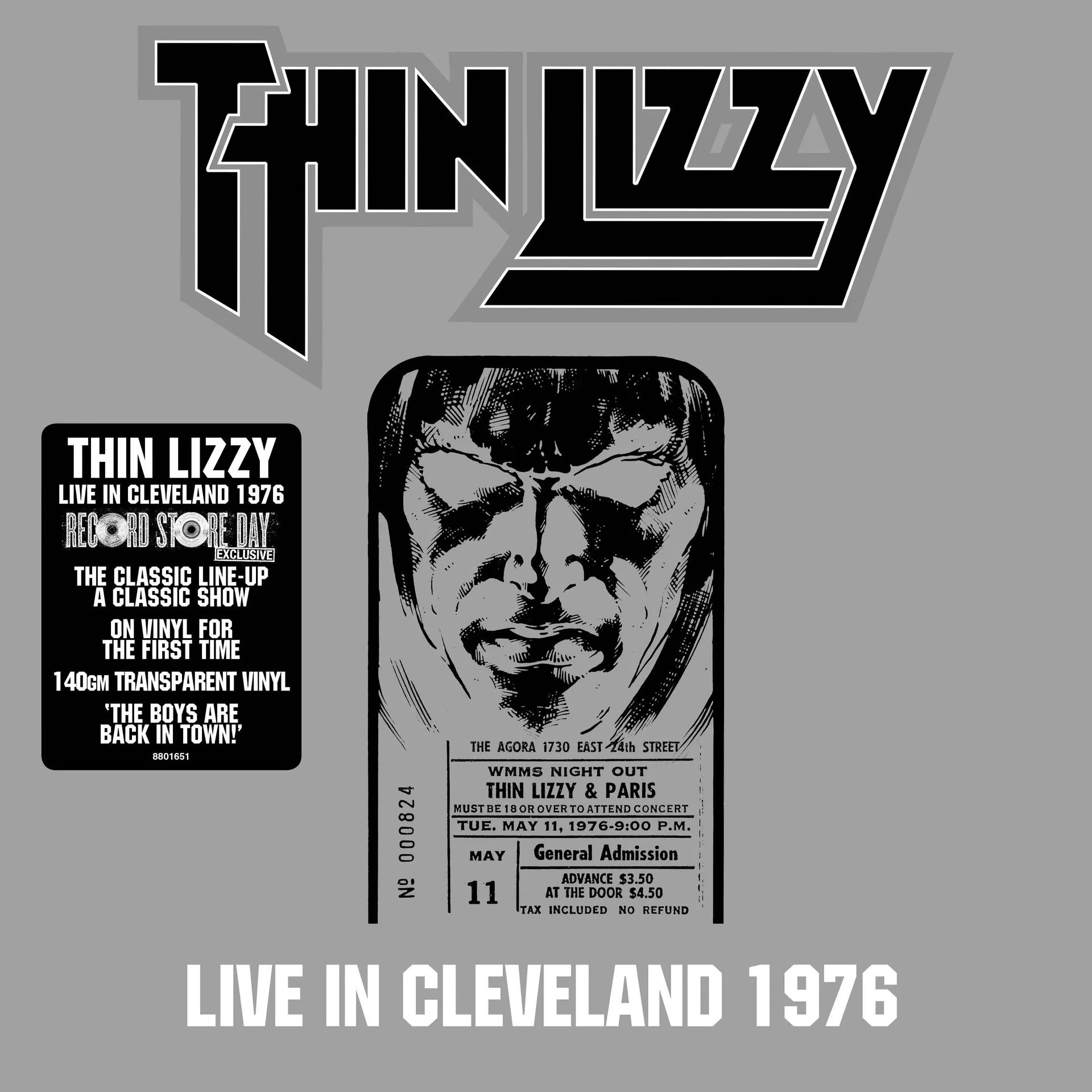 Thin Lizzy : Live In Cleveland 1976 (RSD Transparent Vinyl) (2-LP) RSD 26