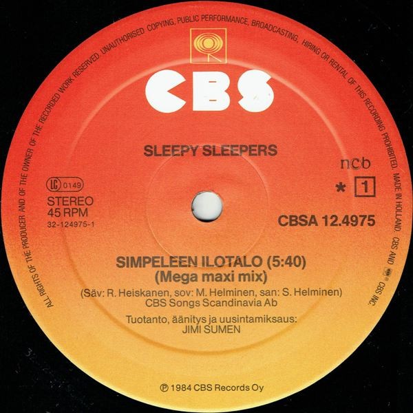 Sleepy Sleepers : Simpeleen Ilotalo (12")